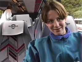 Nick on the bus at Hoyanger